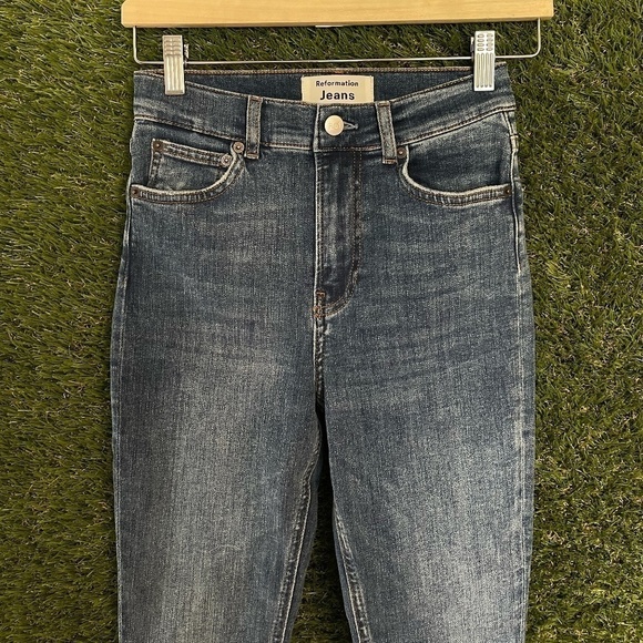 REFORMATION Harper High & Skinny Jeans in Wash Destin Size US 24 - Picture 3 of 6